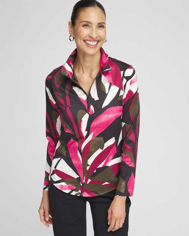 Zenergy UPF Abstract Half Zip Top